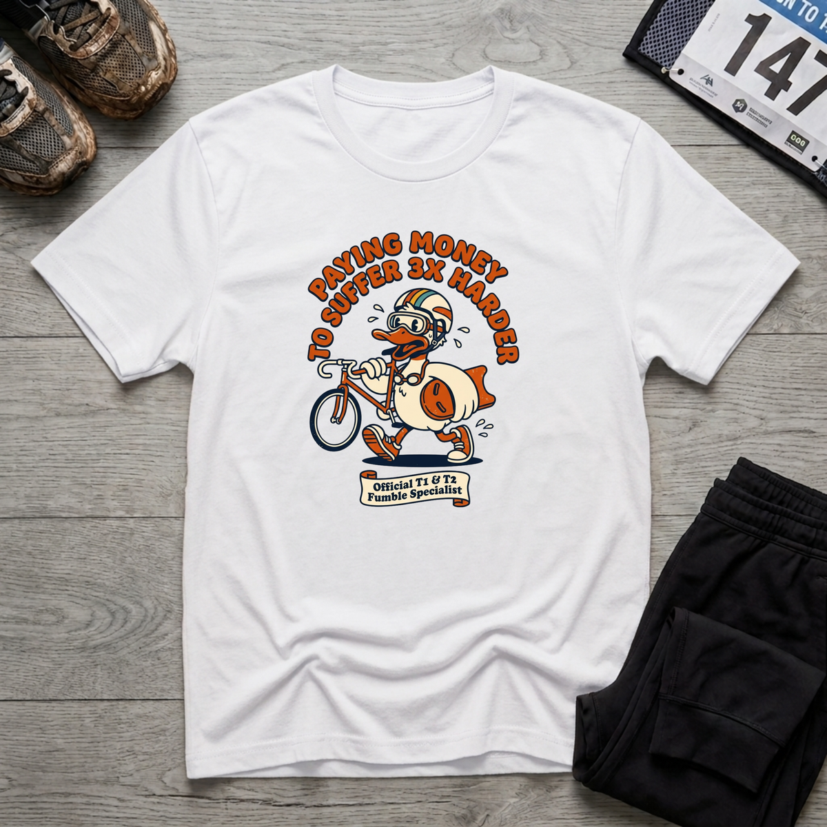 Triathlon Duck T-Shirt - White