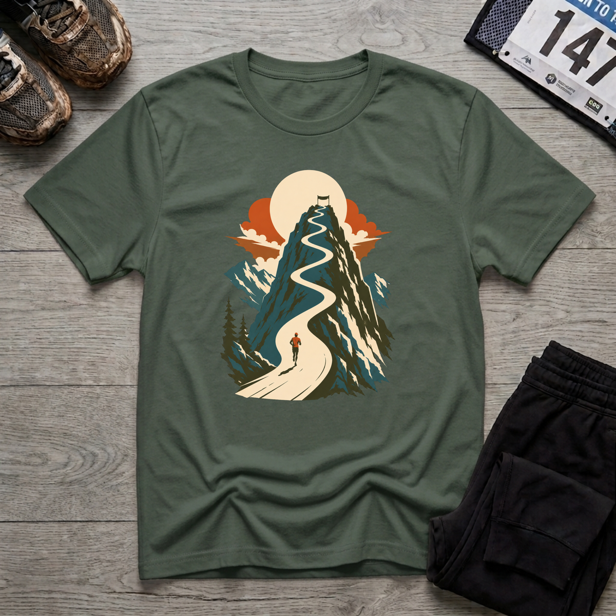 Uphill Finisher T-Shirt - Military Green