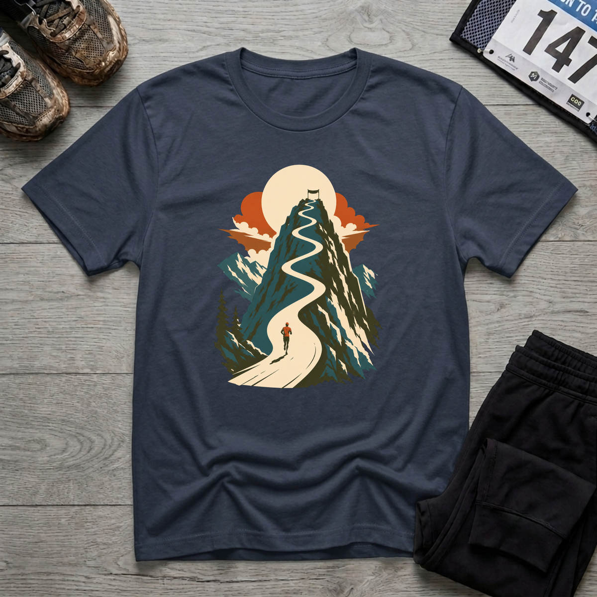 Uphill Finisher T-Shirt - Navy