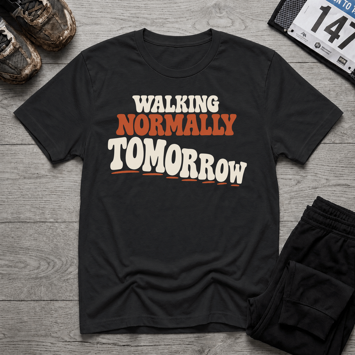 TFS mockup | Walking Normally Tomorrow T-Shirt | Black | 821e52a414a04080